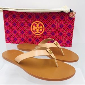 Tory Burch Manon Thong Sandals Natural Vachetta
